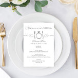 Menu Coma Bebida e seja casada com Cinzas de carvão<br><div class="desc">Coma,  Beba e seja casado tema do janto de casamento em uma cinza de carvão chico vintage e esquema de cor branca. Personalize com a data do casamento e os detalhes do menu.</div>