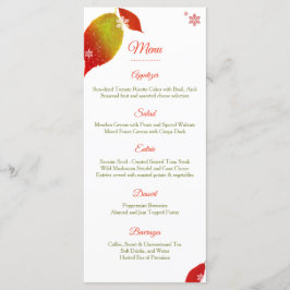 Menu Comensal festivo do feriado do Natal das folhas