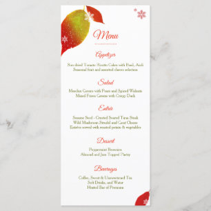 Menu Comensal festivo do feriado do Natal das folhas