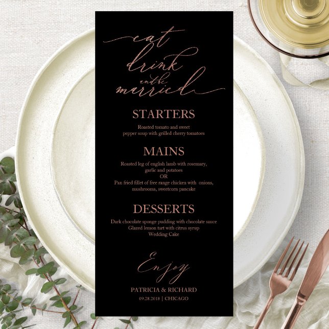 Menu Comer Beber e Casar Para Prato (Criador carregado)