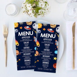 Menu Comida da Galáxia do Espaço Exterior