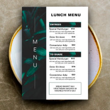 Menu Comida de almoço do Restaurante Moderno | Lis