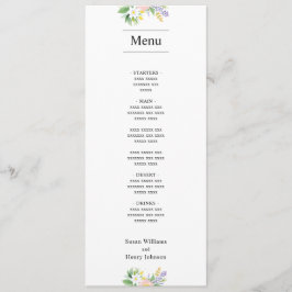 Menu Comida de Casamento | Clássica Minimal Floral