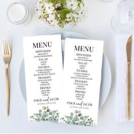 Menu Comida de Casamento do Jardim Botânico Eucalyptus 