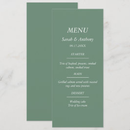 Menu Comida de Casamento Elegante Minimalista do Casual