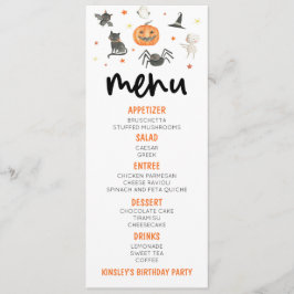 Menu Comida de Festa de aniversário de Abóbora Spooky d