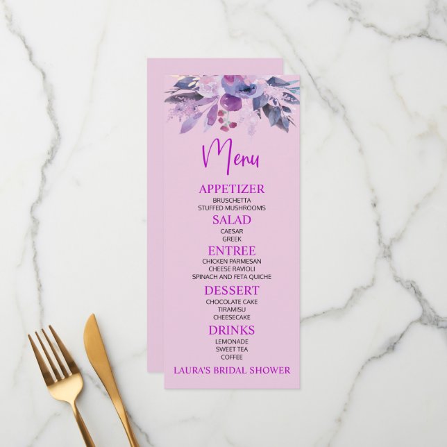 Menu Comida Lilás Roxo (Frente/Verso In Situ)