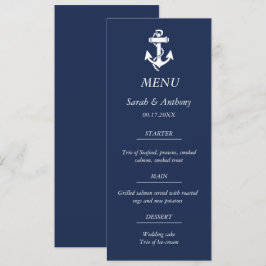 Menu Comida Náutica Marinho Azul Anchor Moderna de Casa