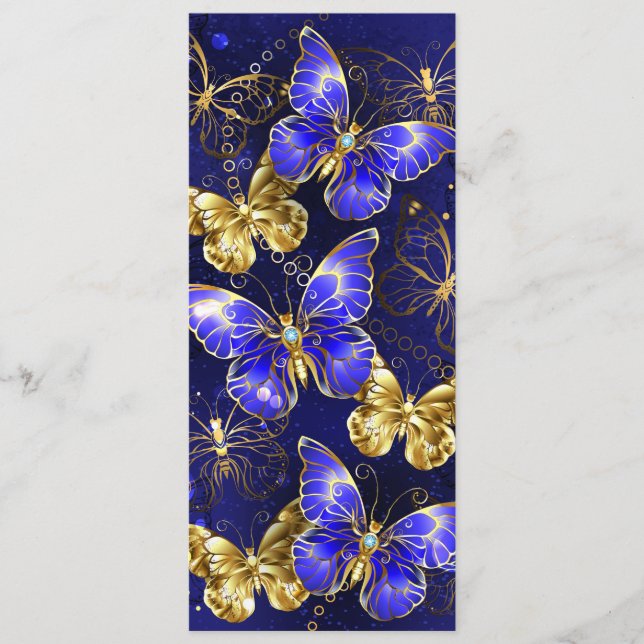 Menu Composição com borboletas de safira (Frente)