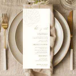 Menu Concha de Mar Marfim & Dourado Casamento Vamos Com