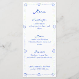Menu Conchas Marinhas & Sininhos de Casamento Chá de No