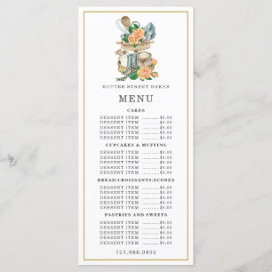 Menu Confeitaria Pastry Chef Aquarela Utensílios de Ass