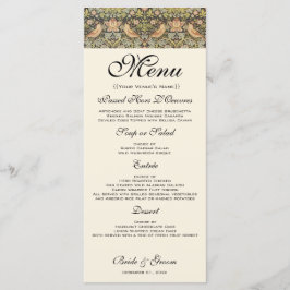 Menu Conjunto de Noiva Vintage Strawberry Thieves