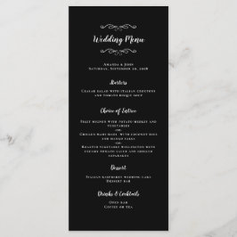Menu Convidado Branco Chic Black - Caligrafia Elegante