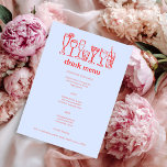 Menu Coquetéis Desenhos de Portas Bebida PERSONALIZADA<br><div class="desc">Use estes cartões de menu divertidos para seu casamento, festa de noivado, chá de panela ou outro evento. Mão desenhada por mim para você. Totalmente editável, adicione seu próprio texto ou cor de fundo. Clique em "personalizar" para editar o texto e "editar design" para alterar fontes, cores e adicionar texto....</div>