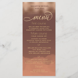 Menu cor aquosa cantaloupe de folha de ouro rosa