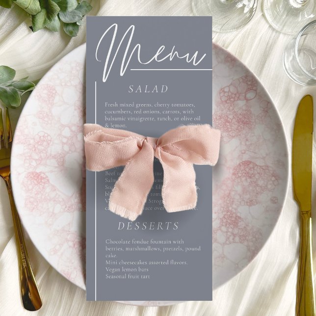 Menu Cor d'água do casamento eleganteFlor com brilhojan (Criador carregado)
