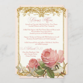 Menu cor-de-rosa do comensal da casa senhorial do