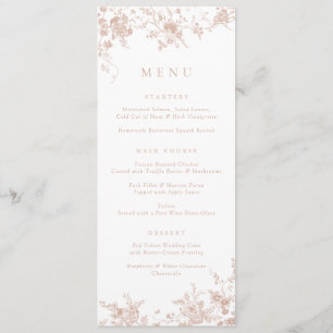 Menu Cor-de-rosa do embaçamento botânico da vinhet