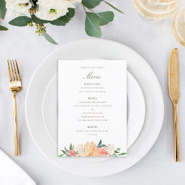 Menu Cor Floral Floral de Cor de Água de Pêssego