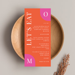 Menu Cor Laranja Colorida E Cor-De-Rosa, Brilhante