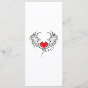 Menu Coração Anjo Vermelho com asas
