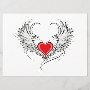 Menu Coração Anjo Vermelho com asas