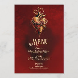 Menu Coração de paixão romance e amor.