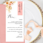 Menu Coral e Pêssego Personalizado com o Nome de Convid<br><div class="desc">Porquê gastar cartões de lugar e cartões de menu quando pode ter um Menu elegante All-in-one personalizado com cada nome de convidado! Design contemporâneo, simples e elegante com detalhes florais de cor d'água refinados numa bela mistura de pêssego, laranja, escamudo, coral empoeirado, creme e tons de champanhe. Elementos modernos de...</div>