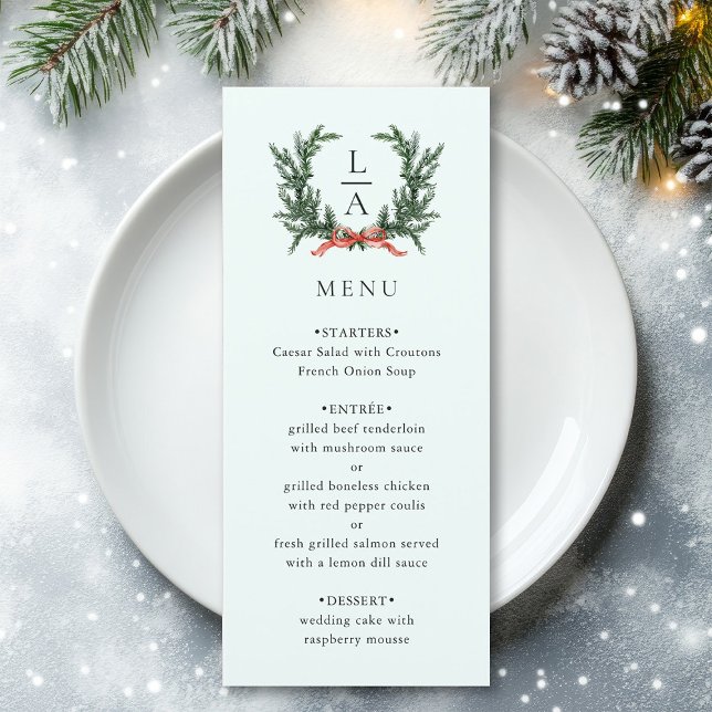 Menu Coroa de Guarlanda Sempreverde Casamento Verde Men (Criador carregado)