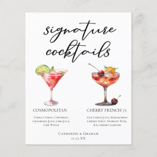 Menu Cosmopolitan Cherry French 75 Cocktails