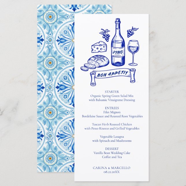 Menu Costa Amalfitana Bon Appetit Vinho e Queijo Casame (Frente/Verso)