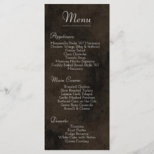 Menu Couro resistido Brown do falso