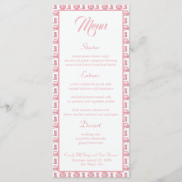 Menu Cowgirl Boots Pink Western WedMenu
