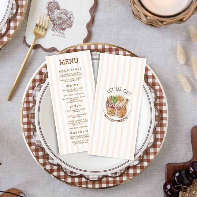 Menu Cozy Harvest Thanksgiving Turkey Fall Dinner  (Criador carregado)