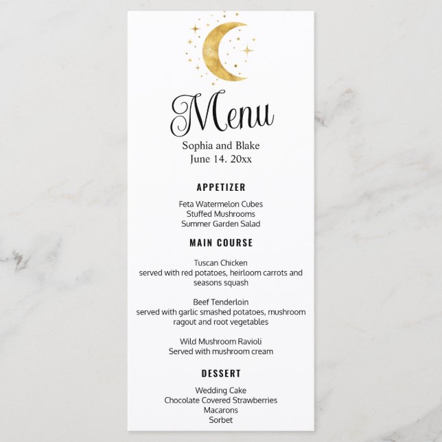 Menu Crescent Moon Starry Night (Frente)