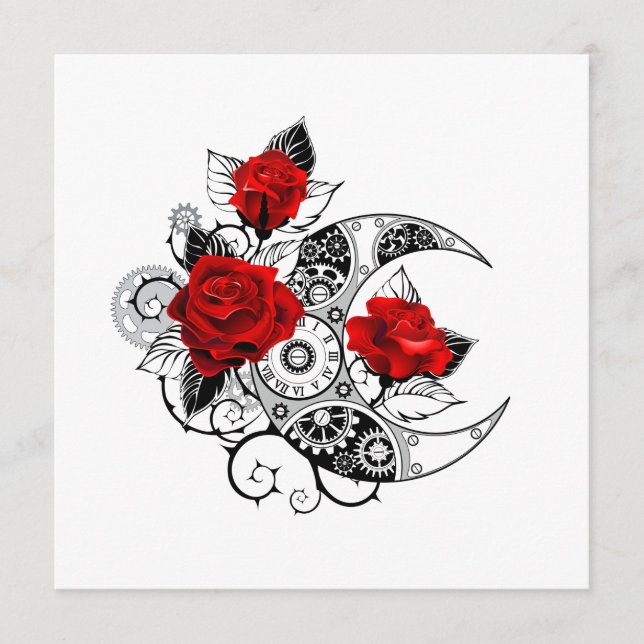 Menu Crescente Mecânico com Rosas vermelhas (Frente)