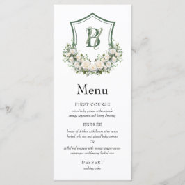 Menu Crest de Flores Brancas Casamento