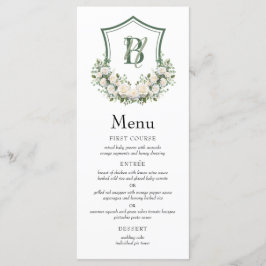 Menu Crest de Flores Brancas Casamento