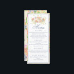 Menu Crest. Fabrito de Watercolor Floral<br><div class="desc">Encantem seus hóspedes com uma noite no jardim e esses lindos menus de crista floral de casamentos de aquarelas. Cada inserção é mais deliciosamente colorida que a seguinte. Com pop de azul, pêssego, rosa, verde e creme, cada detalhe elegante e caprichoso do seu dia é encantadoramente coordenado. Para ver mais...</div>