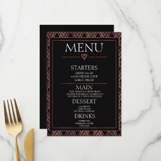 Menu Crie o Seu Próprio - Arte Deco Preta Minimalista