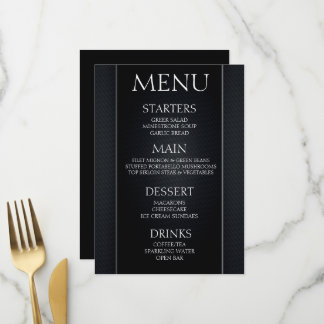 Menu Crie o Seu Próprio - Evento Minimalista Preto Cinz