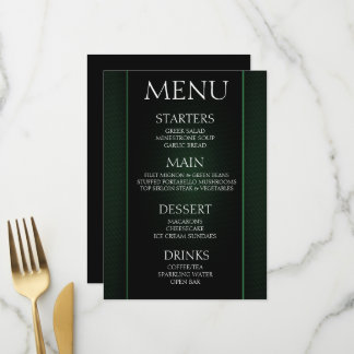 Menu Crie o Seu Próprio - Evento Minimalista Preto Verd