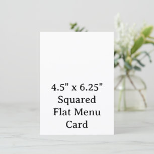 Menu Crie seu Personalizado 4.5" x 6.25" Quadrado Plano