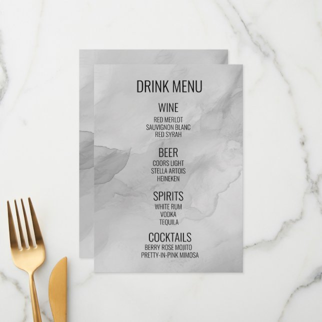 Menu Crie seu próprio - Bebida em Segundo Plano de Aqua (Frente/Verso In Situ)