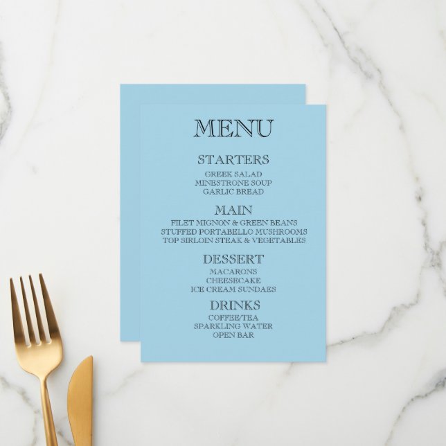 Menu Crie Seu Próprio Cardápio de Evento/Restaurante Pe (Frente/Verso In Situ)