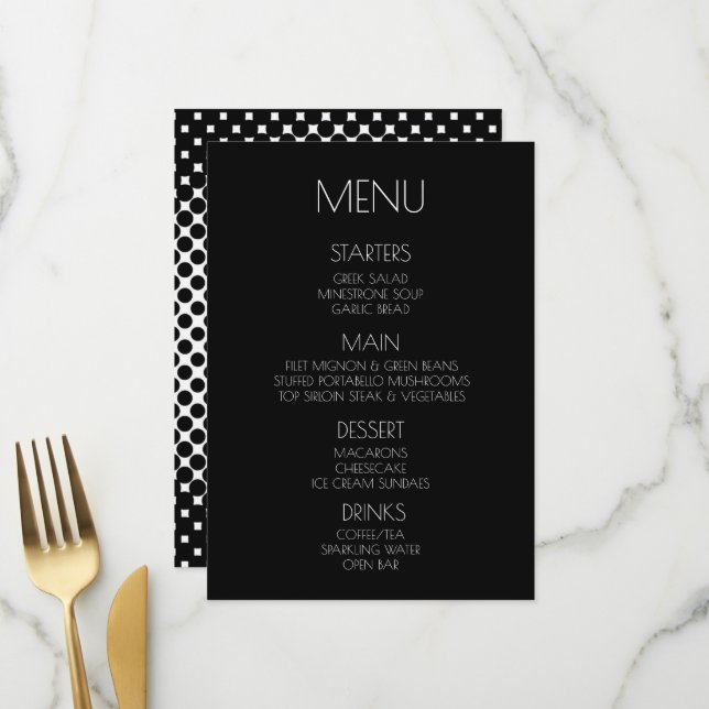 Menu Crie seu próprio - Meio-tom preto (Frente/Verso In Situ)