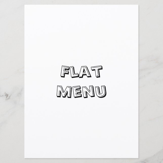 Menu Crie seu próprio quadrado simples 6.5" x 8.75" pla (Frente)