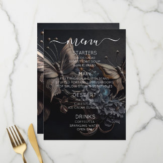 Menu Crie Seus Próprios Borboletas Vintage Personalizad