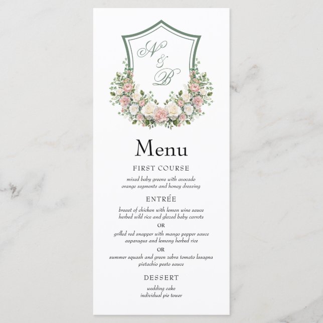 Menu Crista Floral Rosa (Frente)